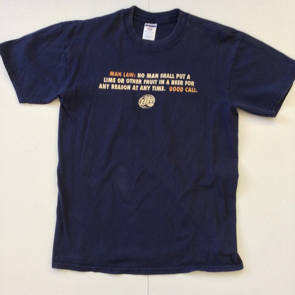 Vintage Miller Lite Man Law T-shirt Blue Men’s Med